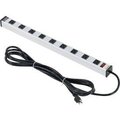 Global Equipment Global Industrial„¢ Power Strip, 9 Outlets, 15A, 25"L, 15' Cord LTS-25-9-15FT